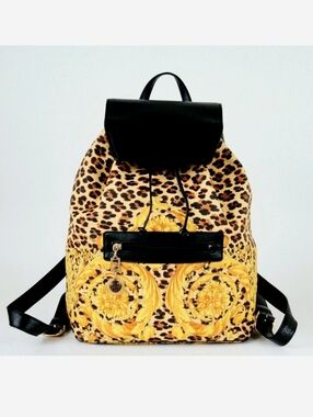 Gianni Versace Baroque Animal Print Backpack